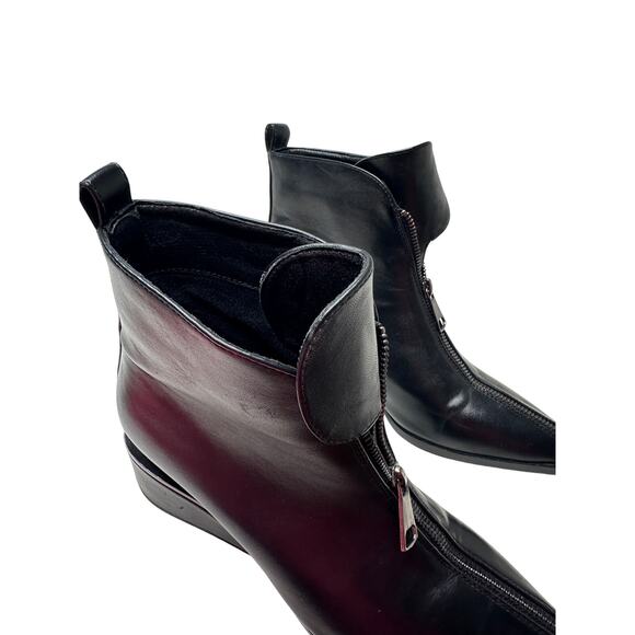 Torgeis Size 8.5 Black Marion Faux Leather Wedge Heel Ankle Boots Bootie Fall - Picture 7 of 13